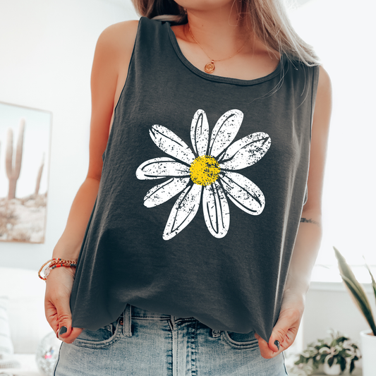 Vintage Retro Daisy, Gorgeous Comfort Colors Tank Top