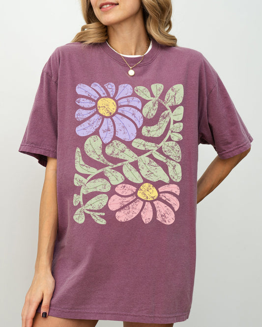 Vintage, Gorgeous Abstract Flowers, Boho Floral Design, Summer Vibes, Gardening, Festival, Nature Shirt Comfort Colors T-Shirt