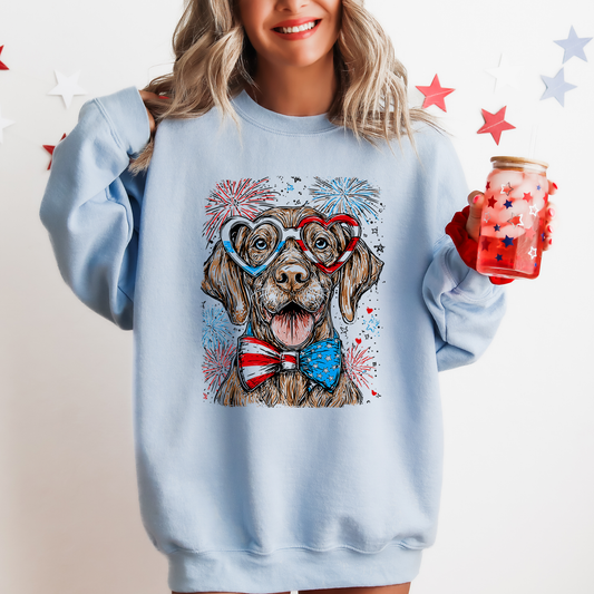 Vizsla Patriotic Dog, USA, America, Pet Lover, 4th of July Sweatshirt