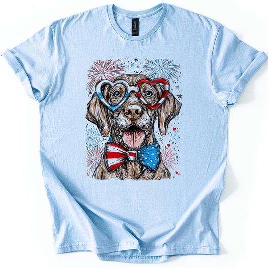 Vizsla Patriotic Dog, USA, America, Pet Lover, 4th of July, Soft Style T-Shirt