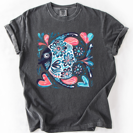 Watercolor Fish, Gorgeous, Summer, Beach, Sunshine, Comfort Colors T-Shirt