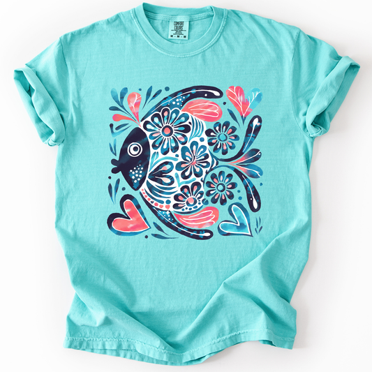 Watercolor Fish, Gorgeous, Summer, Beach, Sunshine, Comfort Colors T-Shirt