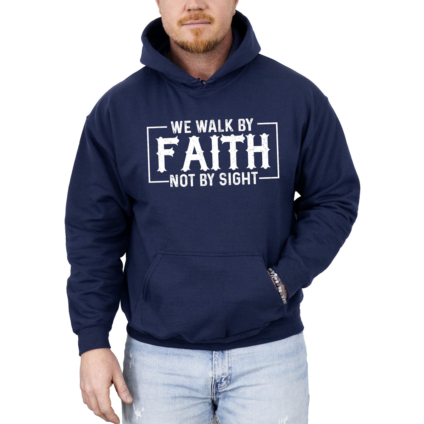 We Walk By Faith, Not By Sight, Christian, Jesus, Gospel, Religious Hoodie, Hooded Sweatshirt