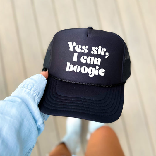 Yes Sir, I Can Boogie, Sassy, Funny, Black Snapback Trucker Hat