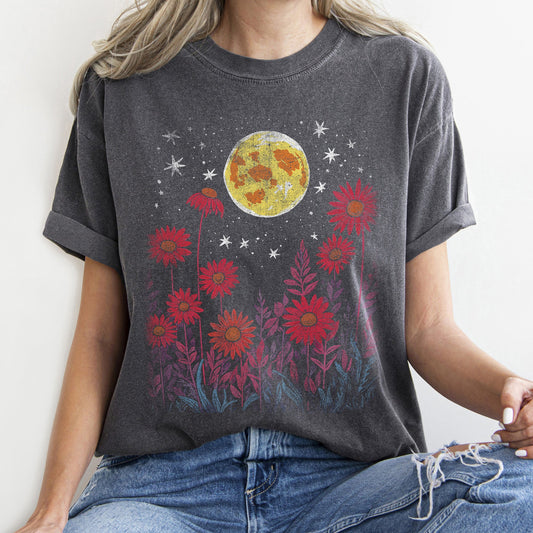 Bohemian Garden Moon Comfort Colors Tshirt