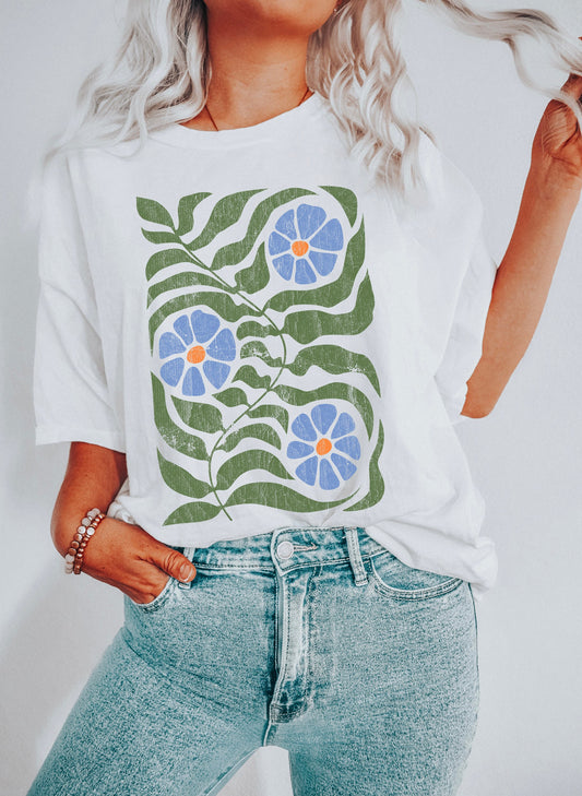 Boho Floral Vintage Comfort Colors Tshirt