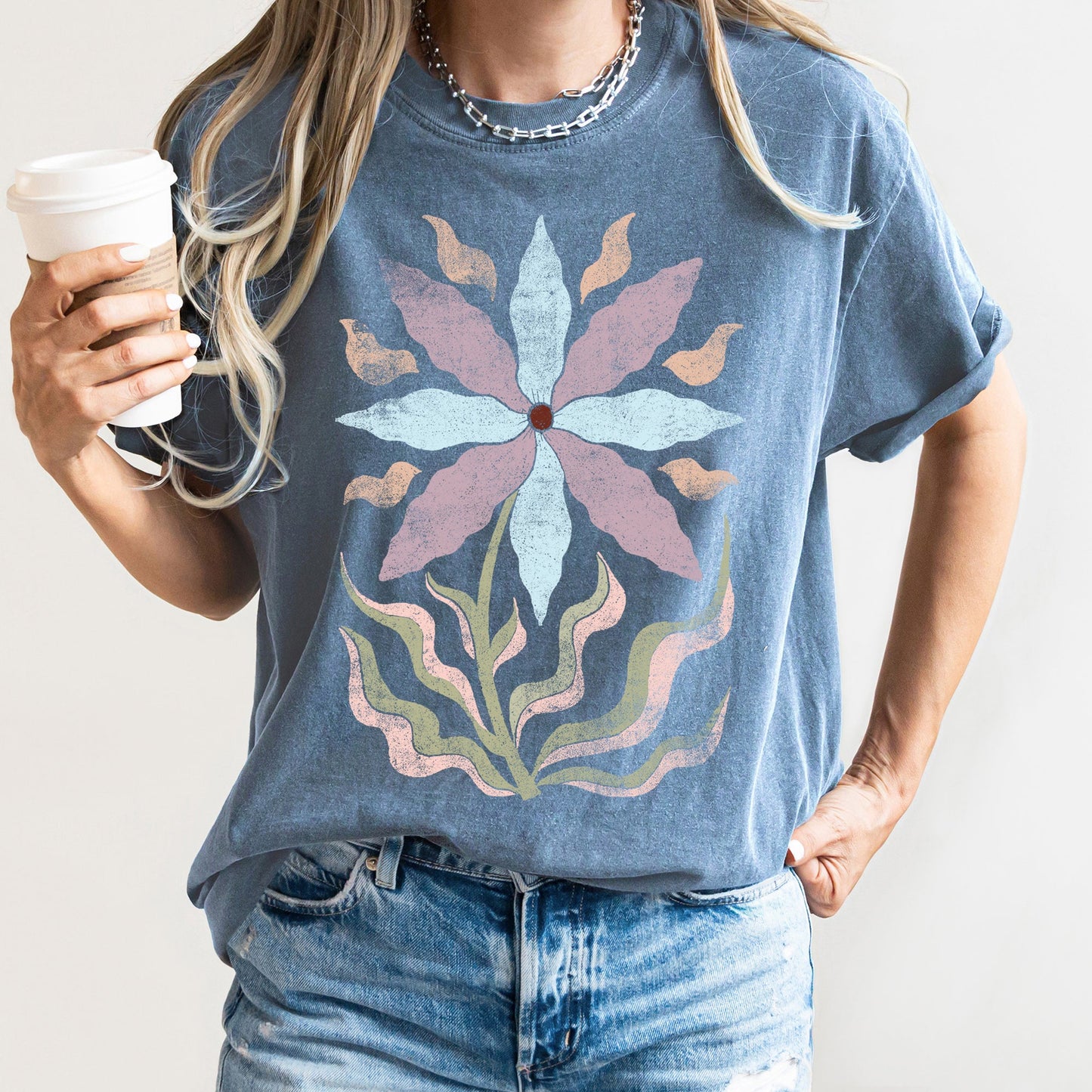 Boho Folk Art Floral Vintage Comfort Colors Tshirt