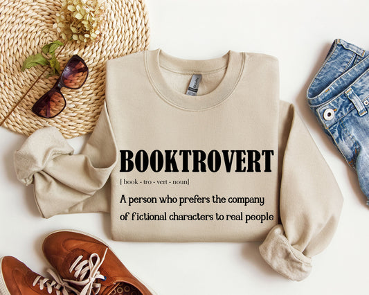 Booktrovert Funny Sweatshirt, Sarcastic College Sweatshirt