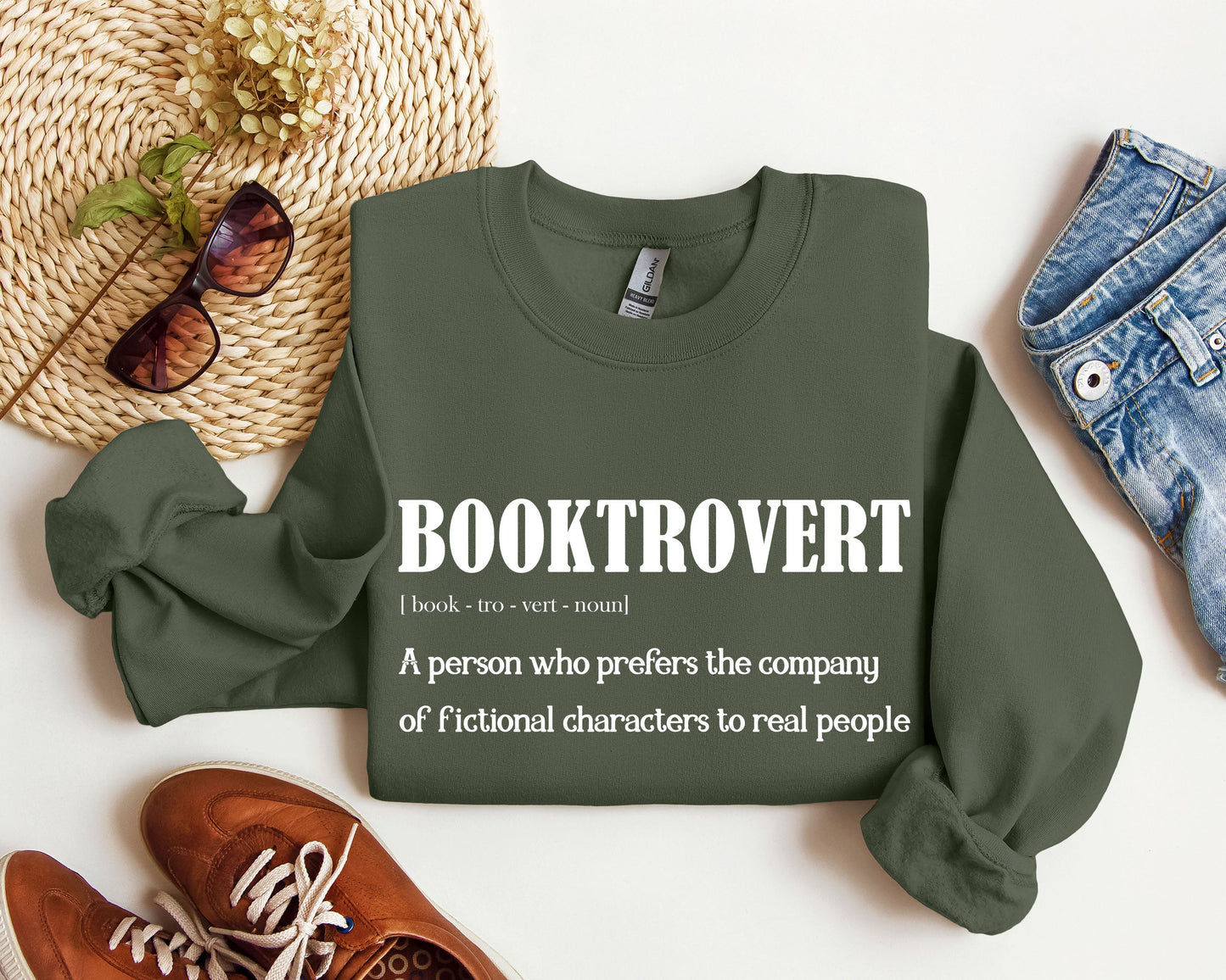 Booktrovert Funny Sweatshirt, Sarcastic College Sweatshirt