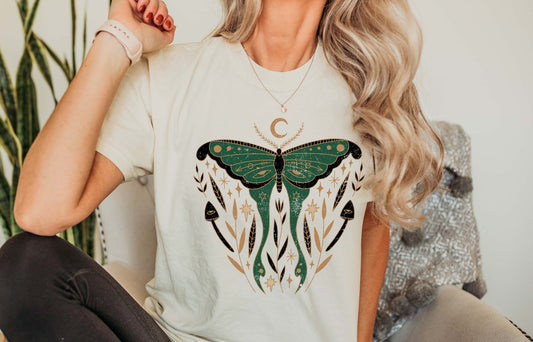 Green Moth Celestial Beings Comfort Colors Tshirt