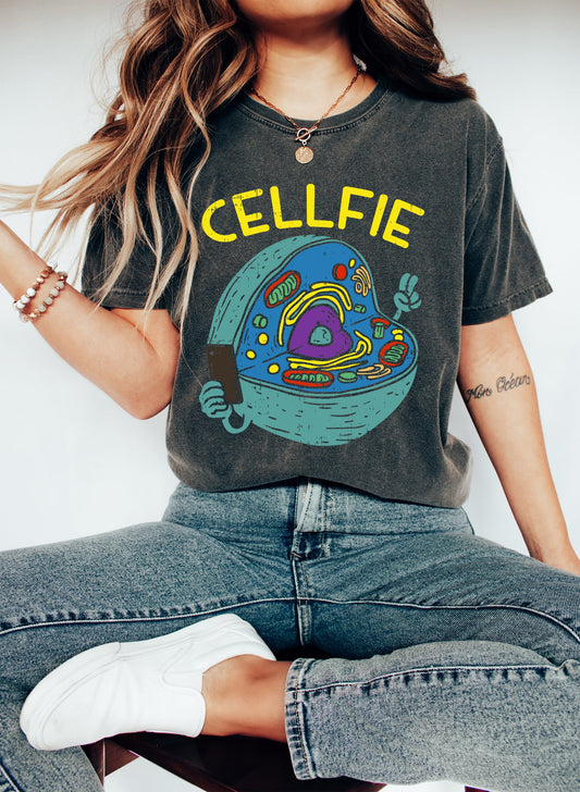 Cellfie Funny Science Teacher Comfort Colors Tshirt
