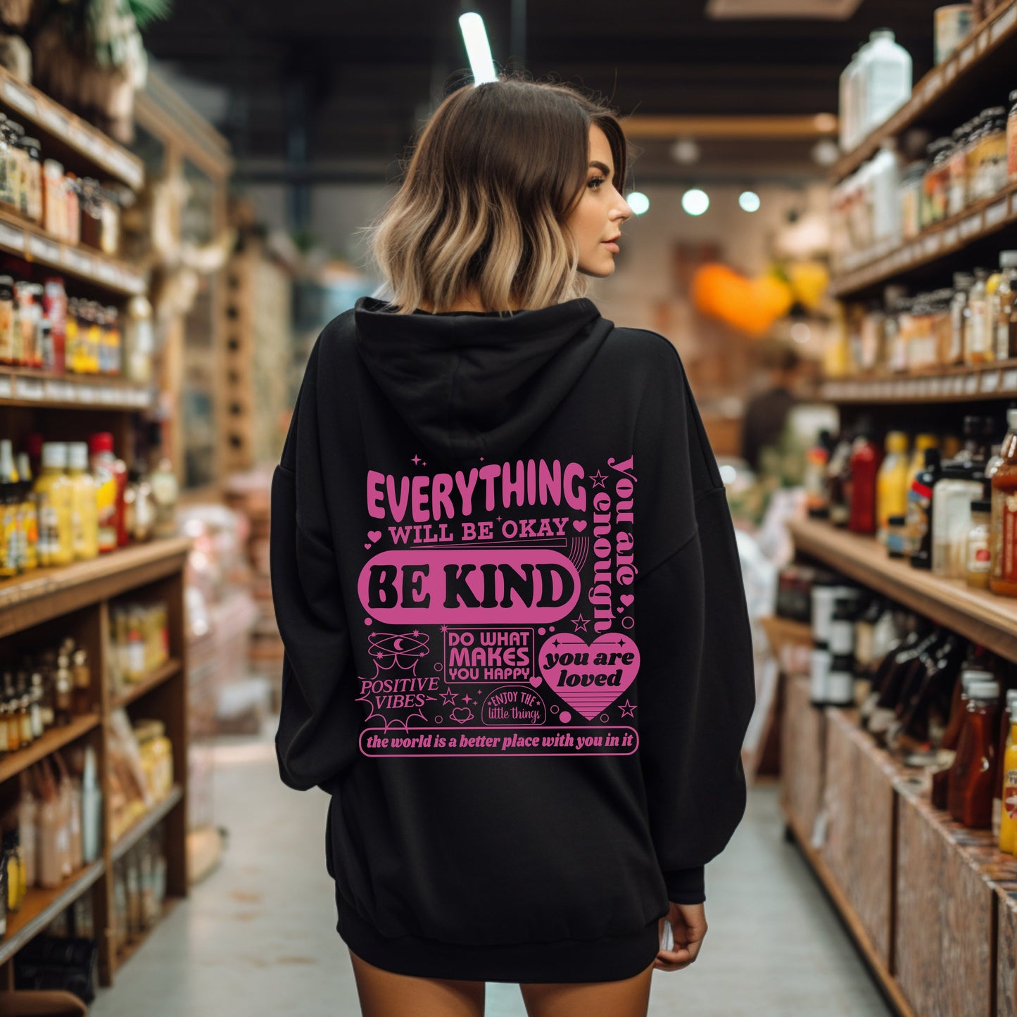Everything Will Be Okay, Be Kind, Positivity, Kindness, Mental Health, Hooded Sweatshirt, Hoodie