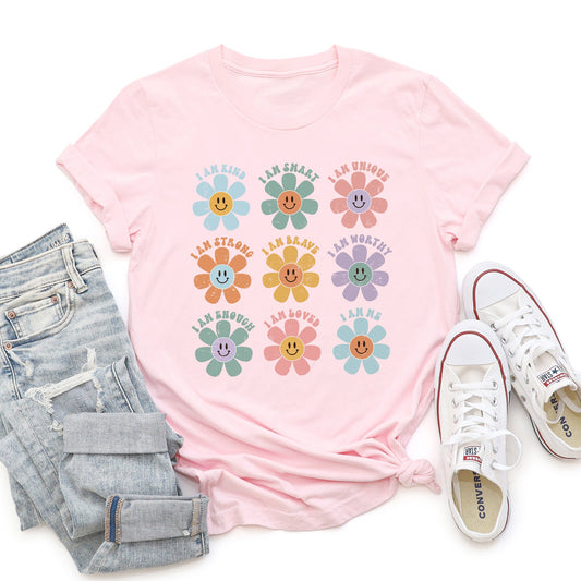 Positive Affirmations, Daisy, Retro, Super Soft Tshirt