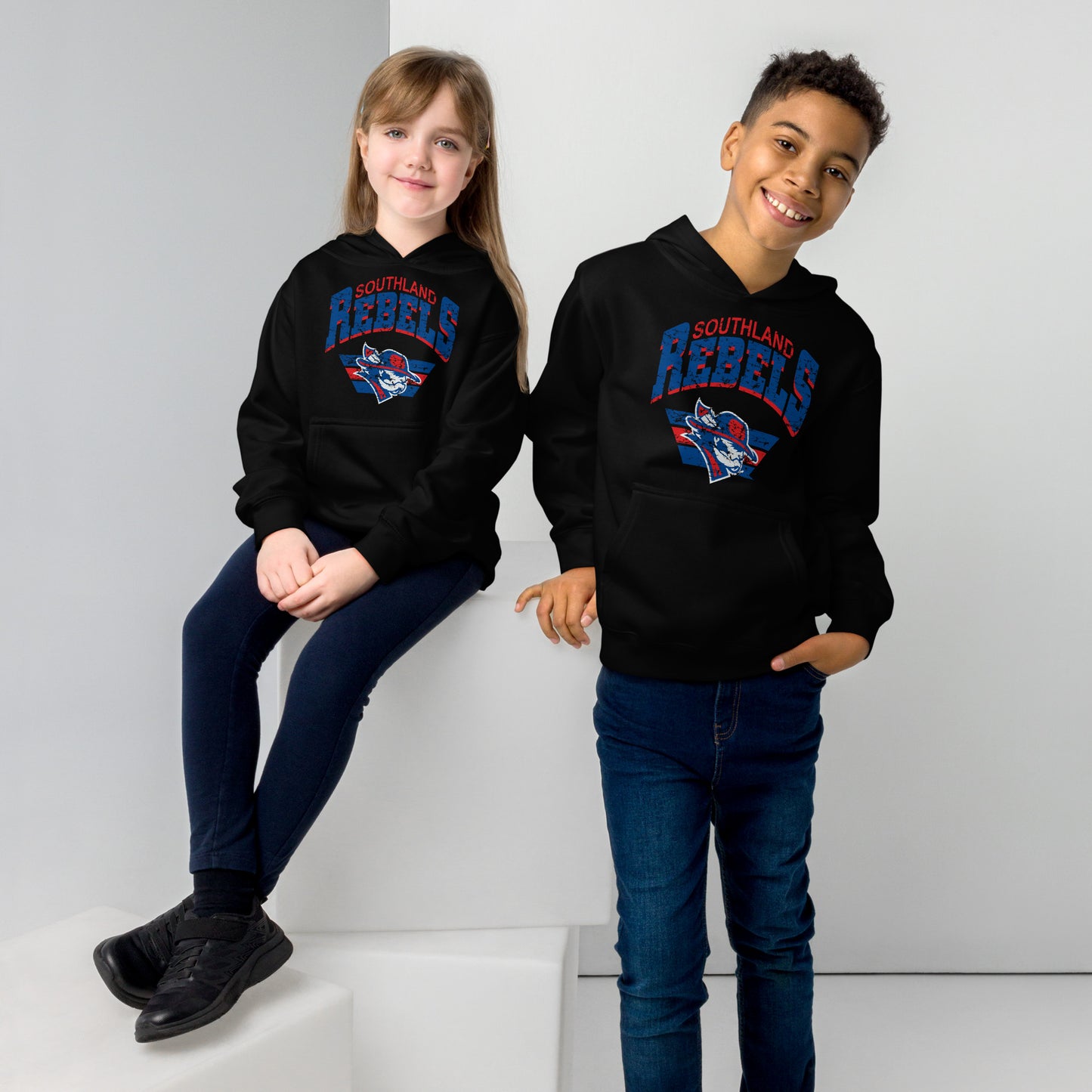 Rebels Vintage Collegiate Distressed - YOUTH Hoodie