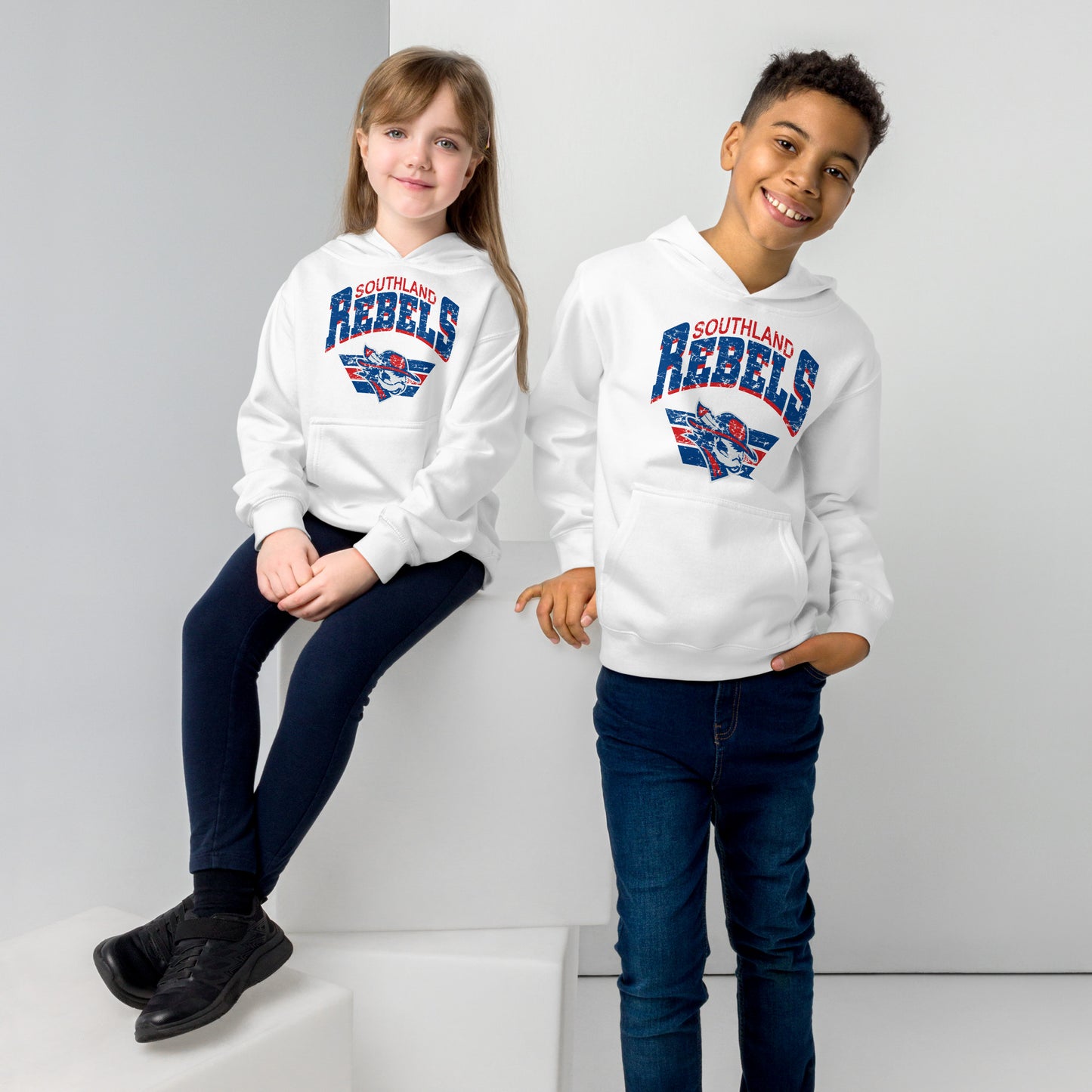 Rebels Vintage Collegiate Distressed - YOUTH Hoodie