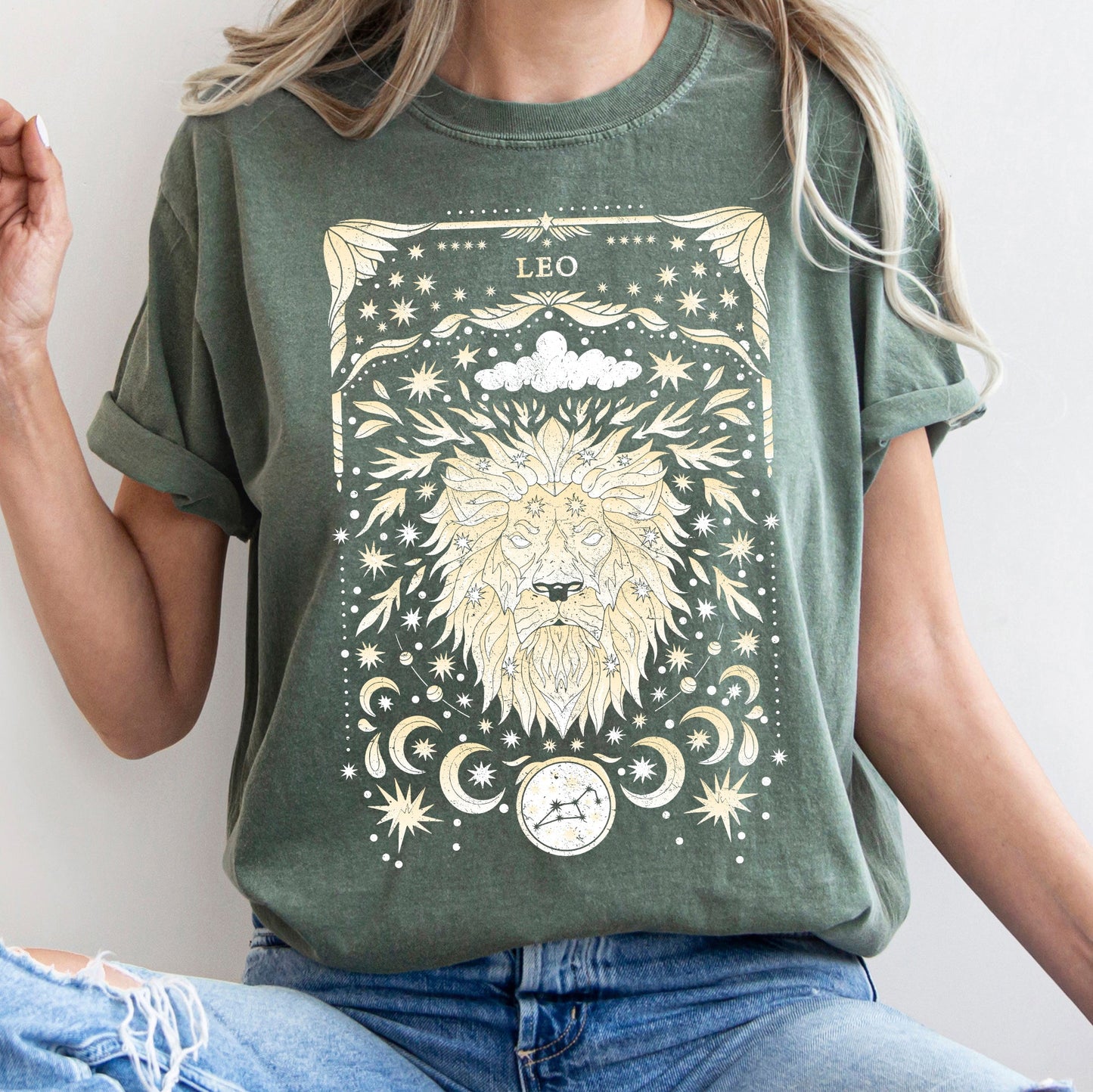 Leo Celestial Zodiac Comfort Colors Tees, Horoscope, Astrology