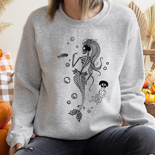 Mermaid Skeleton Jelly Fish Sweatshirt