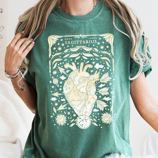 Sagittarius Celestial Zodiac Comfort Colors Tees, Horoscope, Astrology