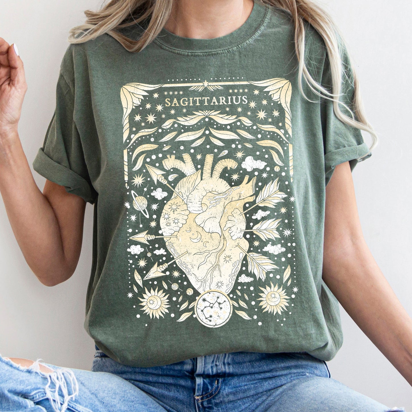 Sagittarius Celestial Zodiac Comfort Colors Tees, Horoscope, Astrology