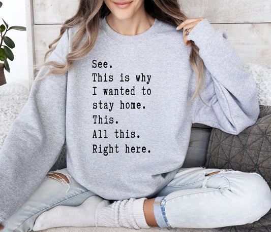 I Wanted To Stay Home Funny Sweatshirt, Sarcastic College Sweatshirt