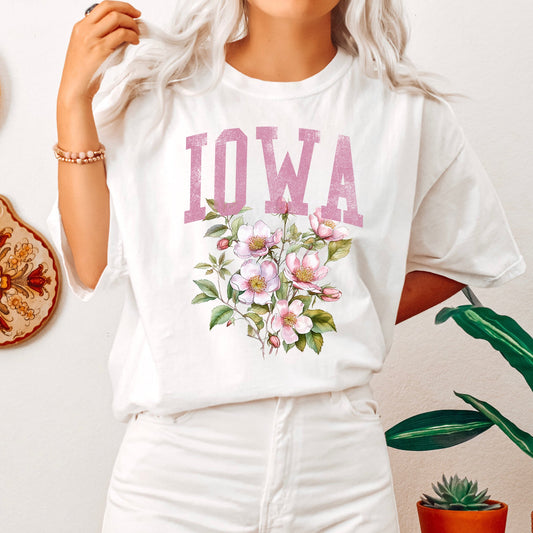 Iowa State Flower Comfort Colors Tshirt