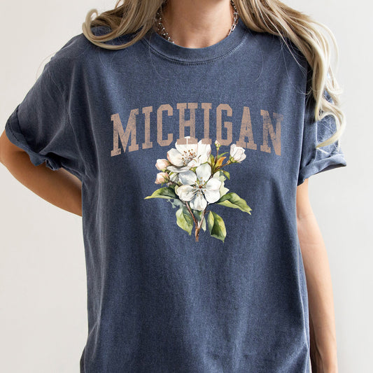 Michigan State Flower Comfort Colors Tshirt