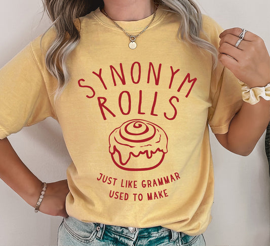 Synonym Rolls Funny Teacher Comfort Colors Tshirt