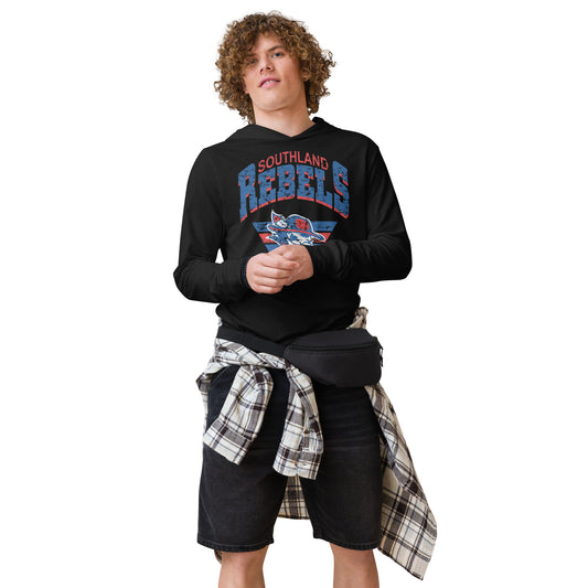 Rebels Vintage Collegiate Distressed - Hooded Long Sleeve Shirt