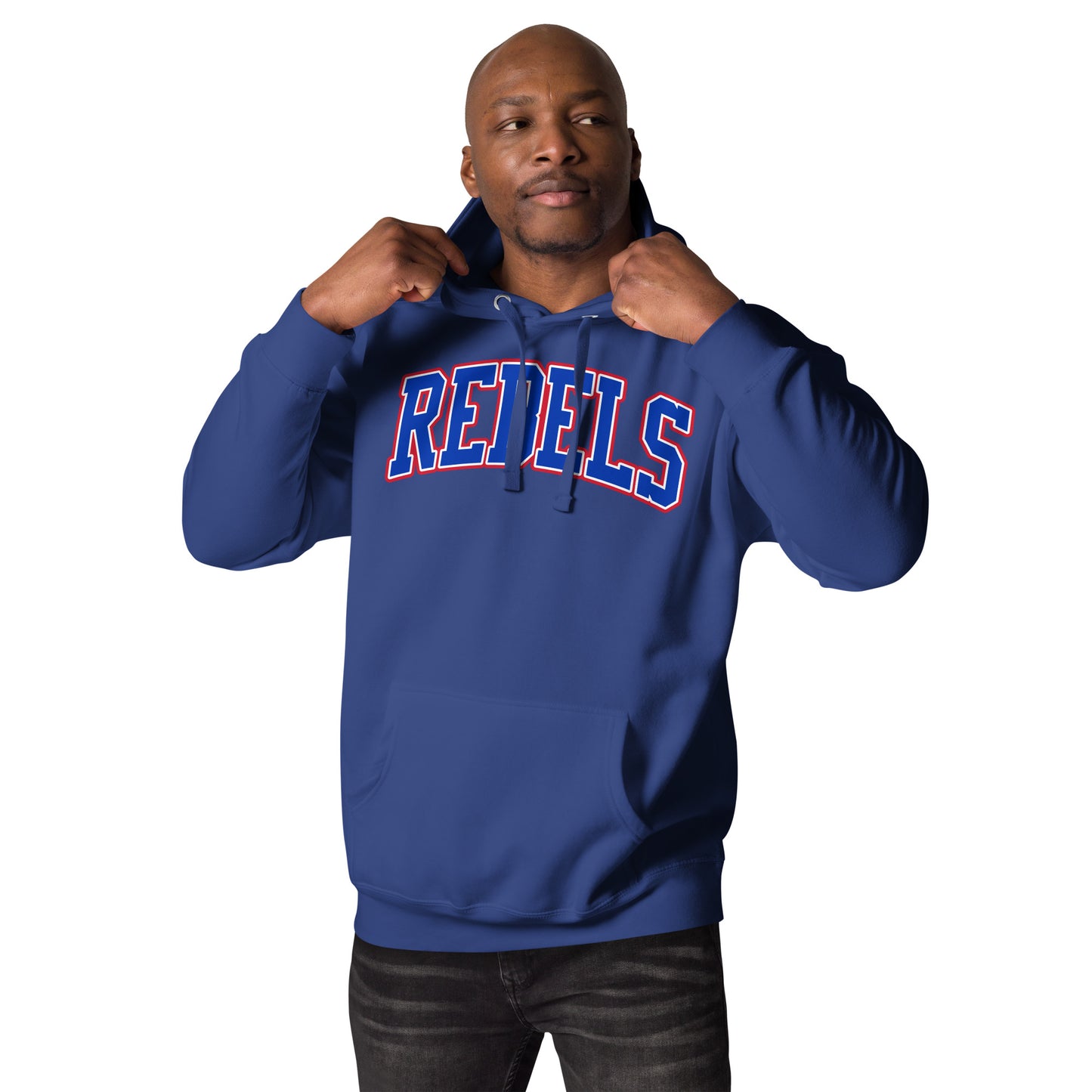 Tri-Color Rebels Arched Varsity Hoodie
