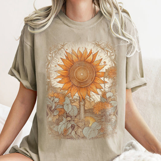 Vintage Sunflower Field Comfort Colors Tshirt