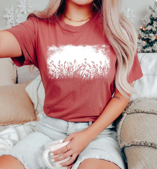 Vintage Nature Meadow Silhouette Comfort Colors Tshirt