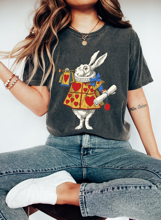 White Rabbit Fictional Book Lover Comfort Colors Tshirt
