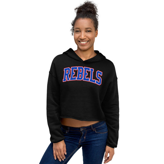 Tri-Color Rebels Arched Varsity - Bella Canvas Crop Hoodie