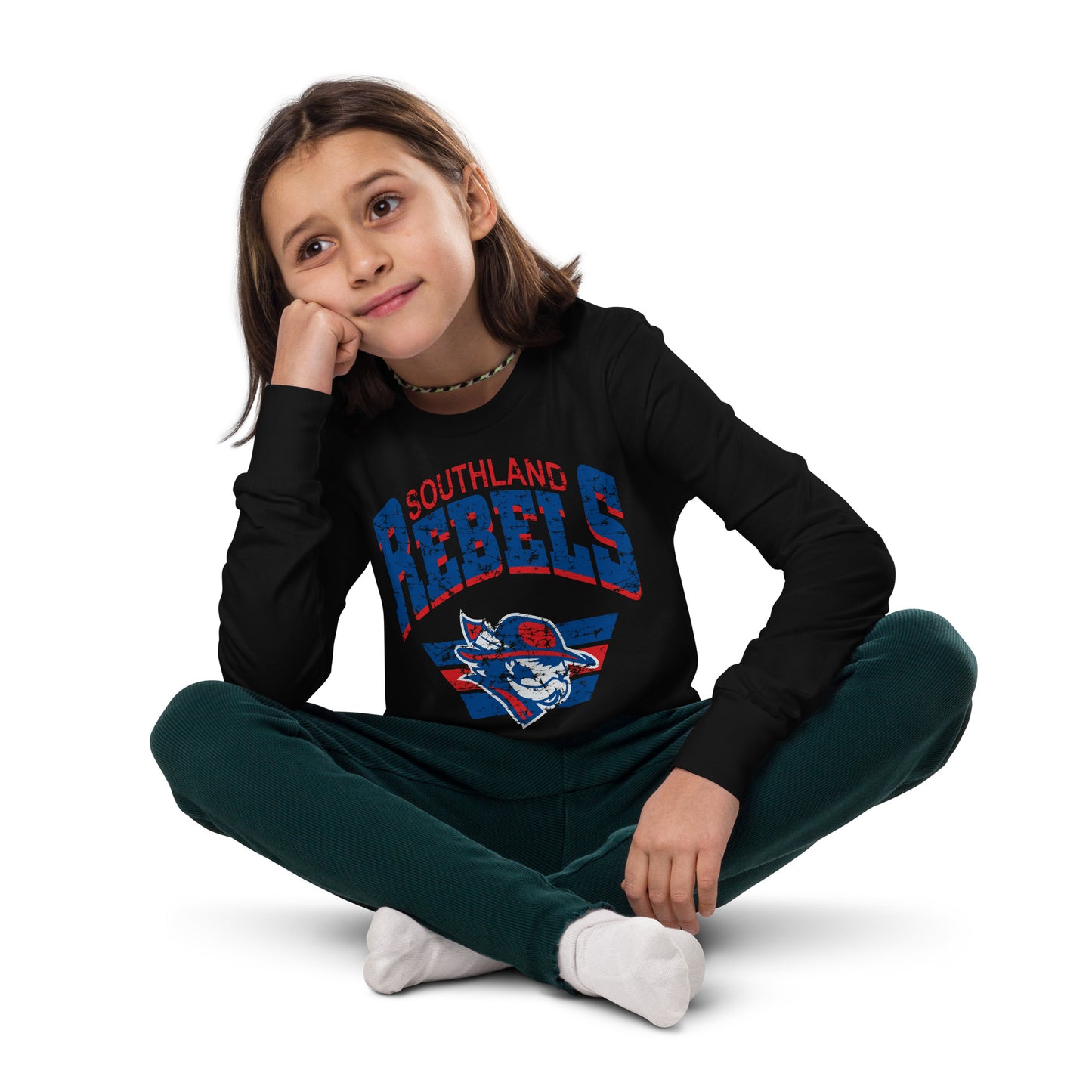 Rebels Vintage Collegiate Distressed - YOUTH Long Sleeve