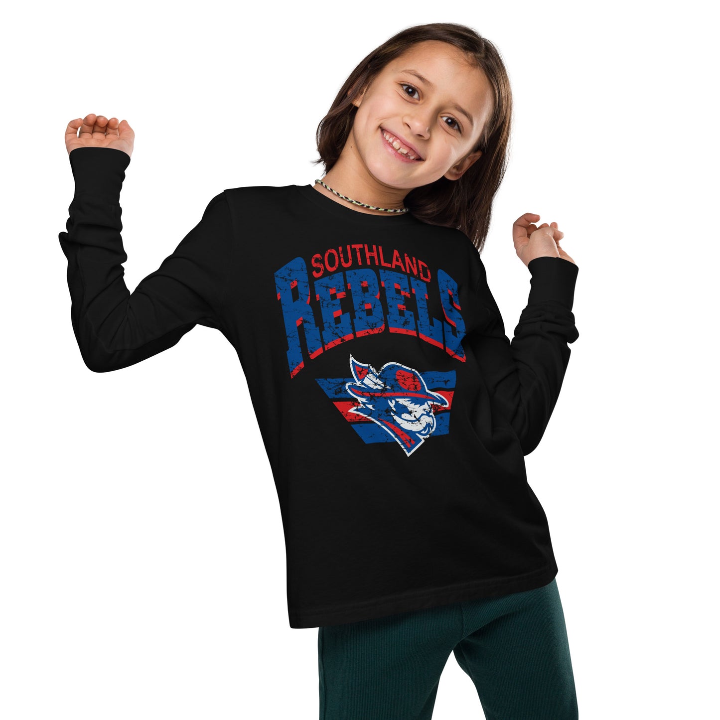 Rebels Vintage Collegiate Distressed - YOUTH Long Sleeve