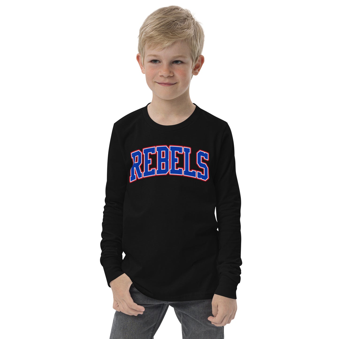 Tri-color Rebels Arched Varsity - YOUTH Long Sleeve