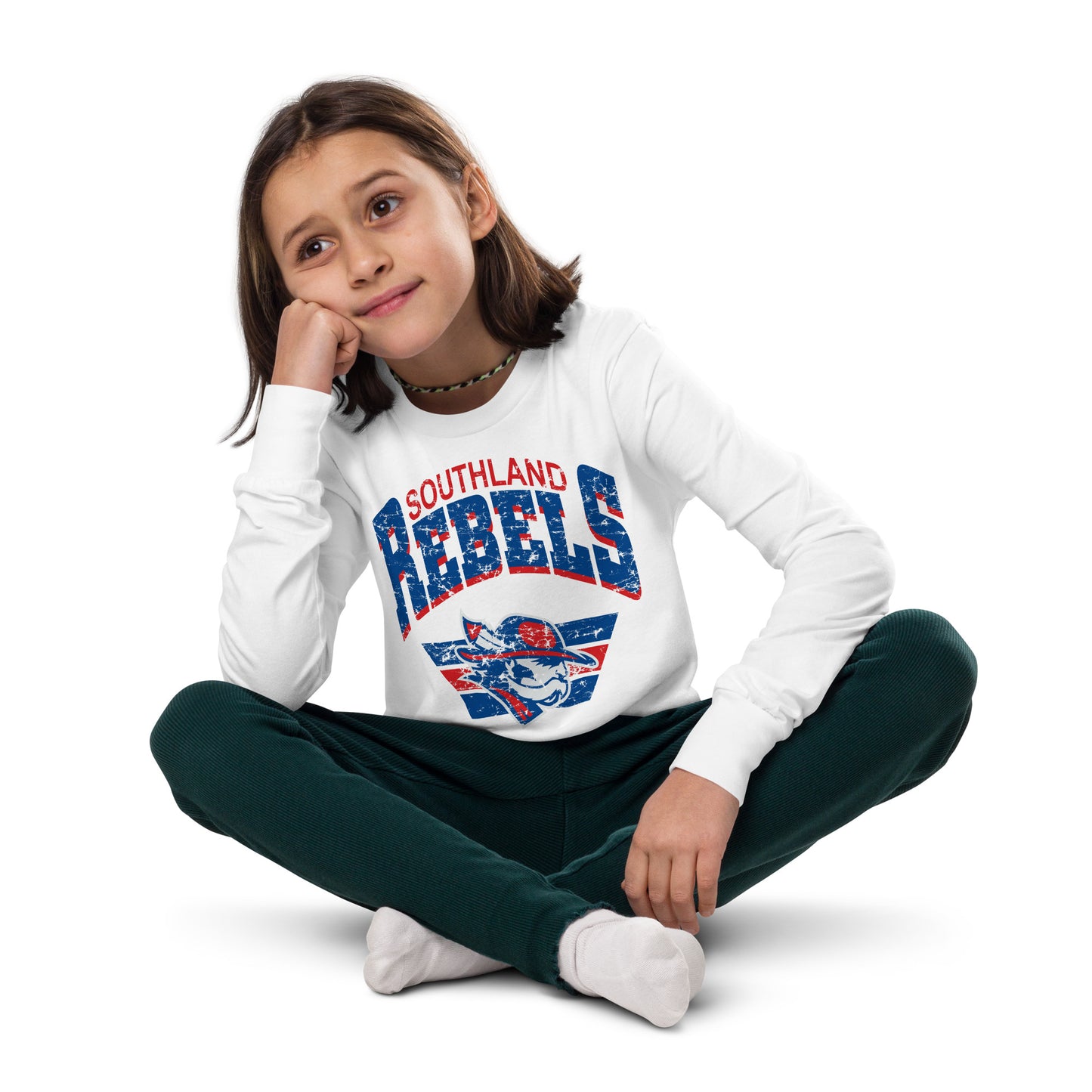 Rebels Vintage Collegiate Distressed - YOUTH Long Sleeve