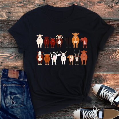 Cow Lovers Super Soft Tees, Farm Animal Shirts, Illustration, Breeds