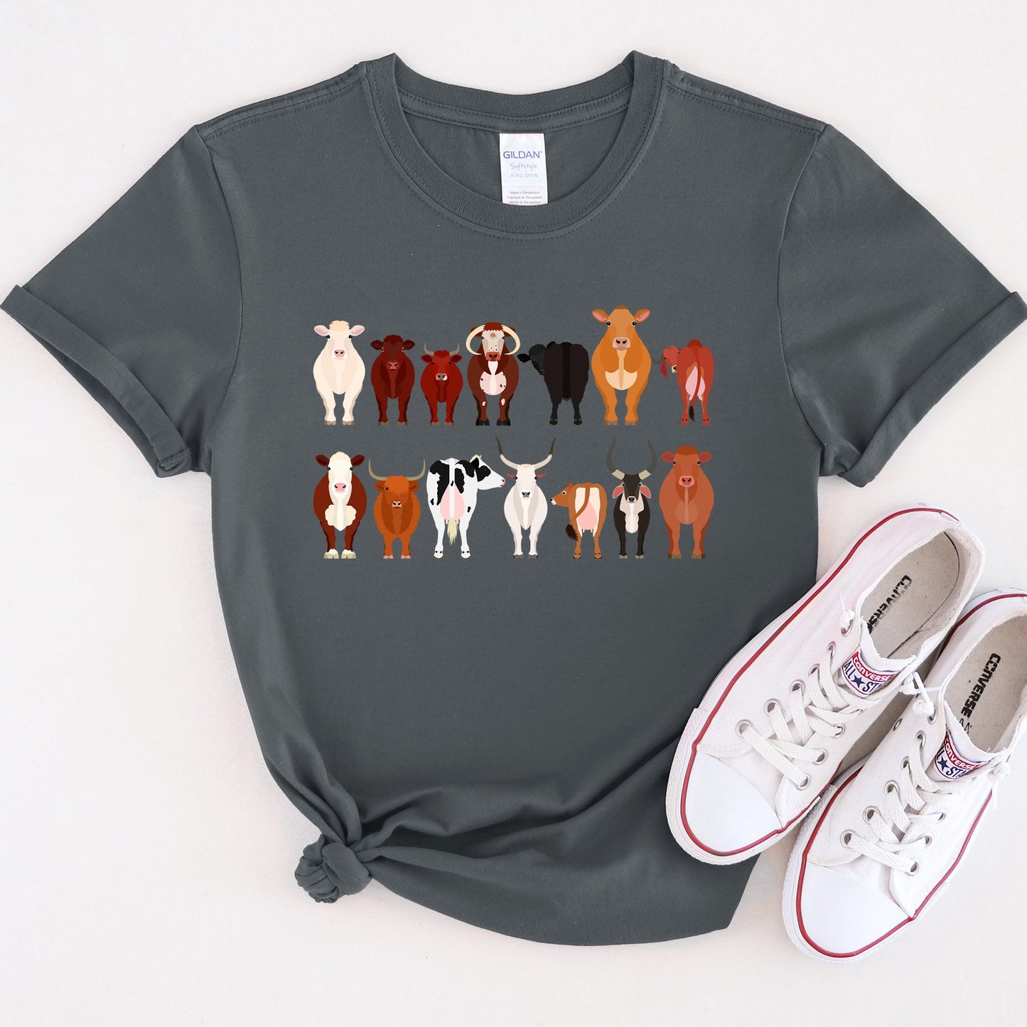 Cow Lovers Super Soft Tees, Farm Animal Shirts, Illustration, Breeds