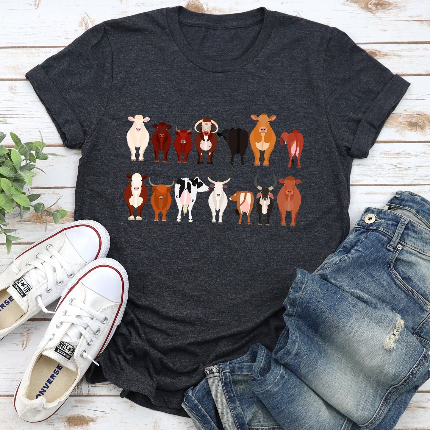 Cow Lovers Super Soft Tees, Farm Animal Shirts, Illustration, Breeds