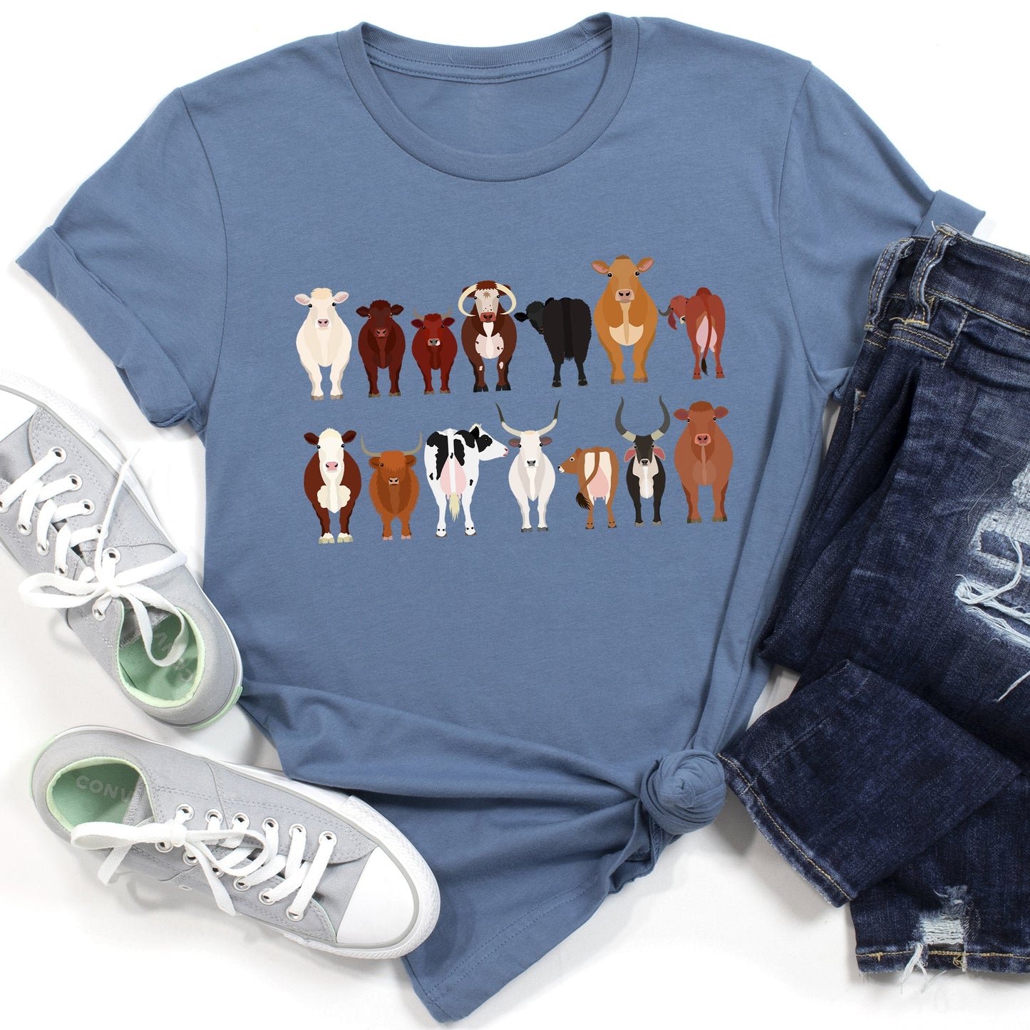 Cow Lovers Super Soft Tees, Farm Animal Shirts, Illustration, Breeds