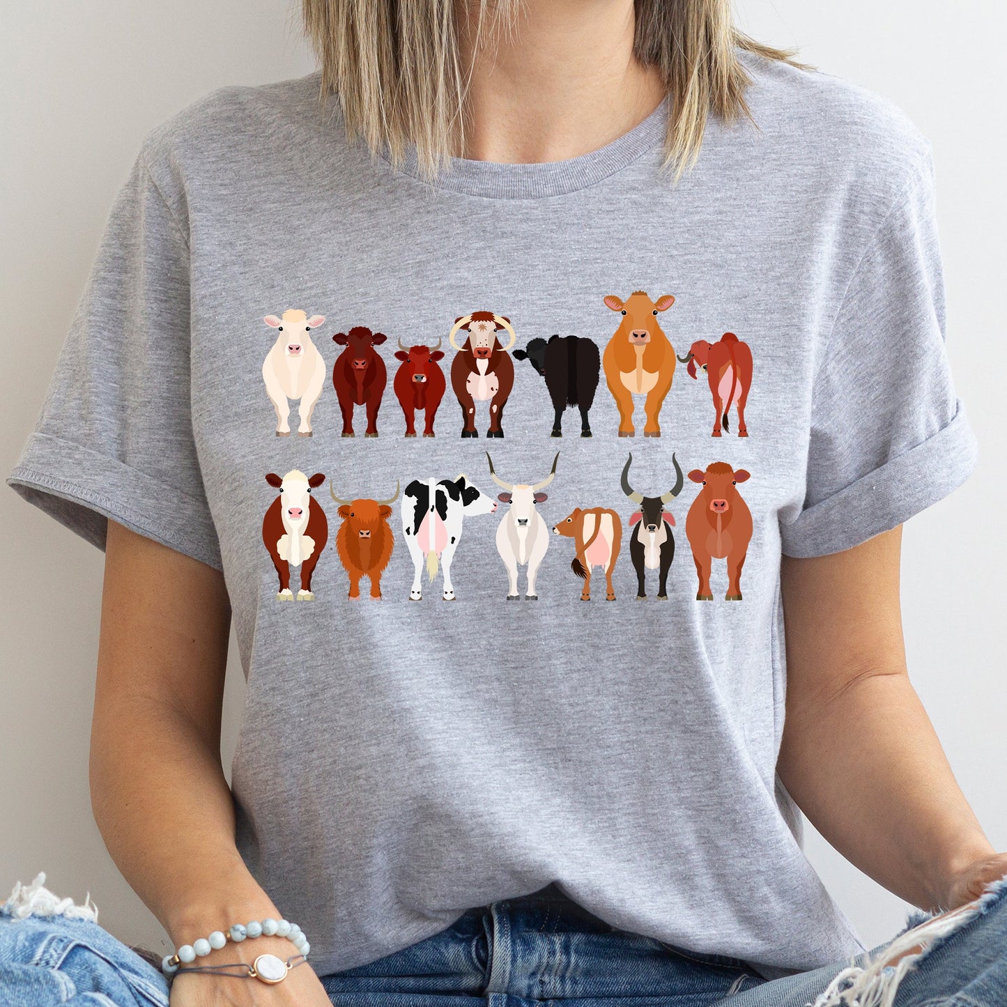 Cow Lovers Super Soft Tees, Farm Animal Shirts, Illustration, Breeds