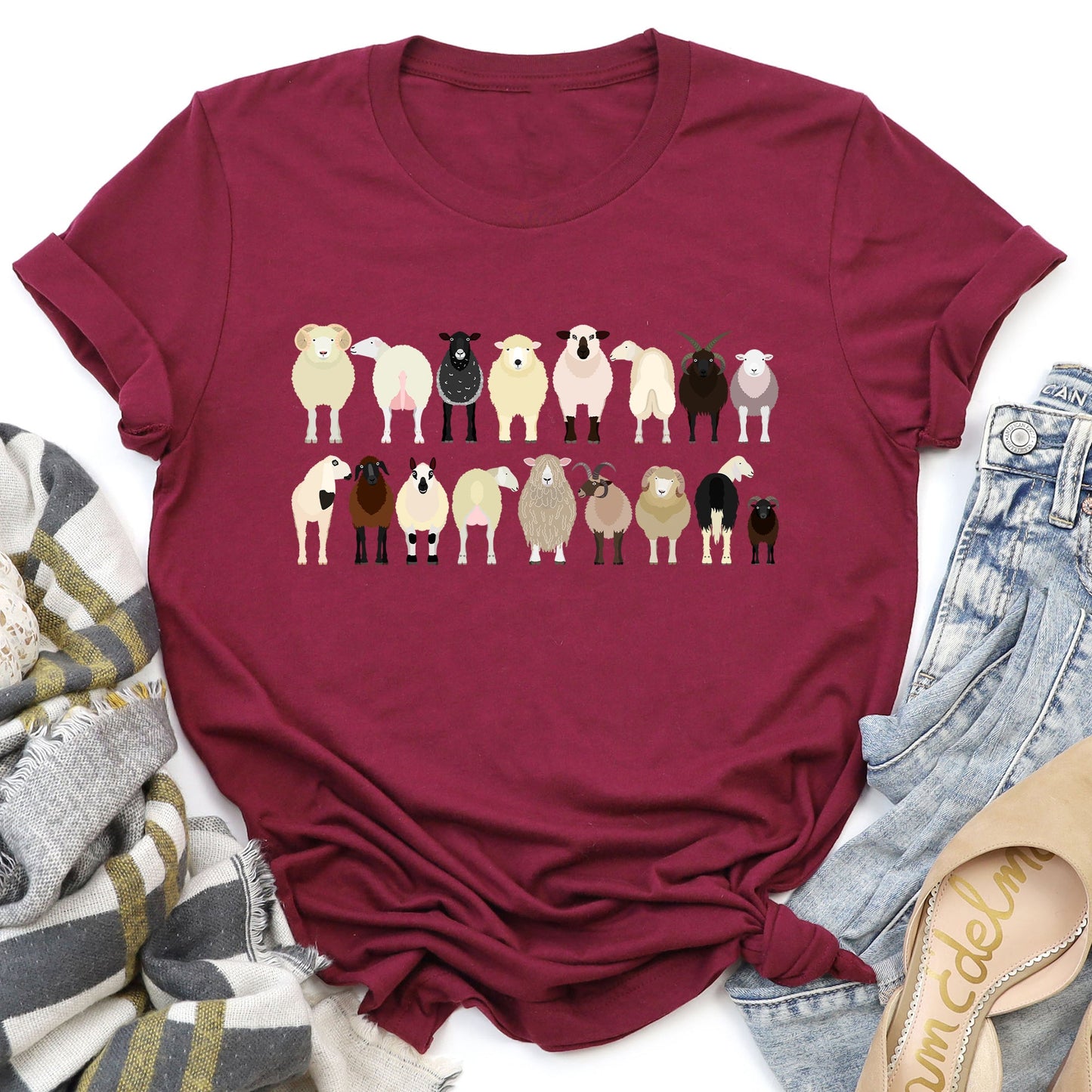 Sheep Lovers Super Soft Tees, Farm Animal Shirts, Illustration, Breeds