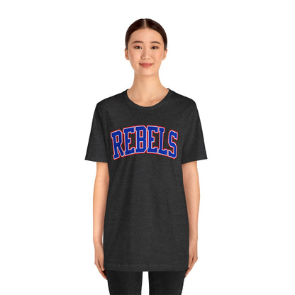 Rebels Collegiate T-Shirt — Red White Blue Team Tee