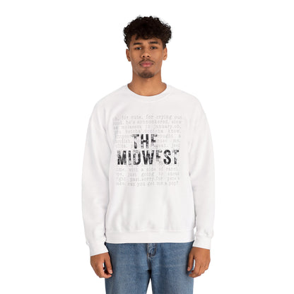 Midwest Crewneck Sweatshirt — "The Midwest" with Funny Midwestern Sayings (Uffda)