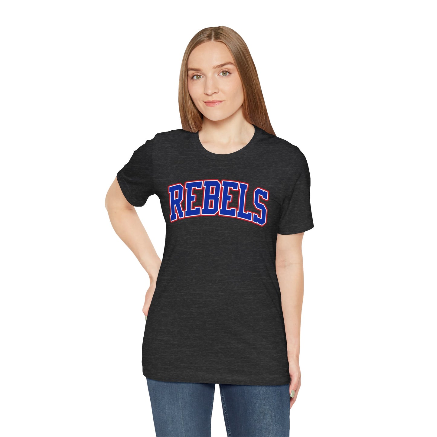 Rebels Collegiate T-Shirt — Red White Blue Team Tee