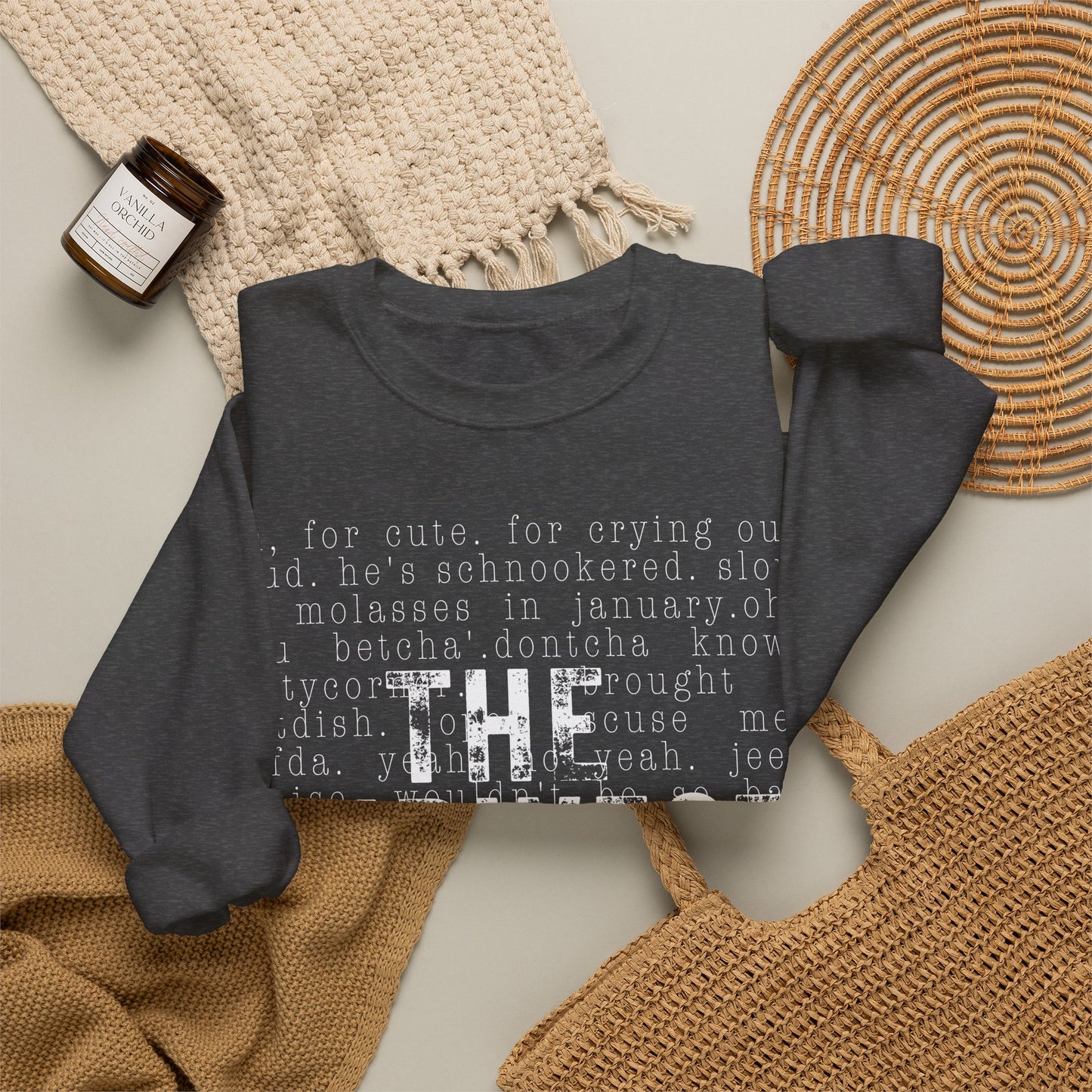 Midwest Crewneck Sweatshirt — "The Midwest" with Funny Midwestern Sayings (Uffda)