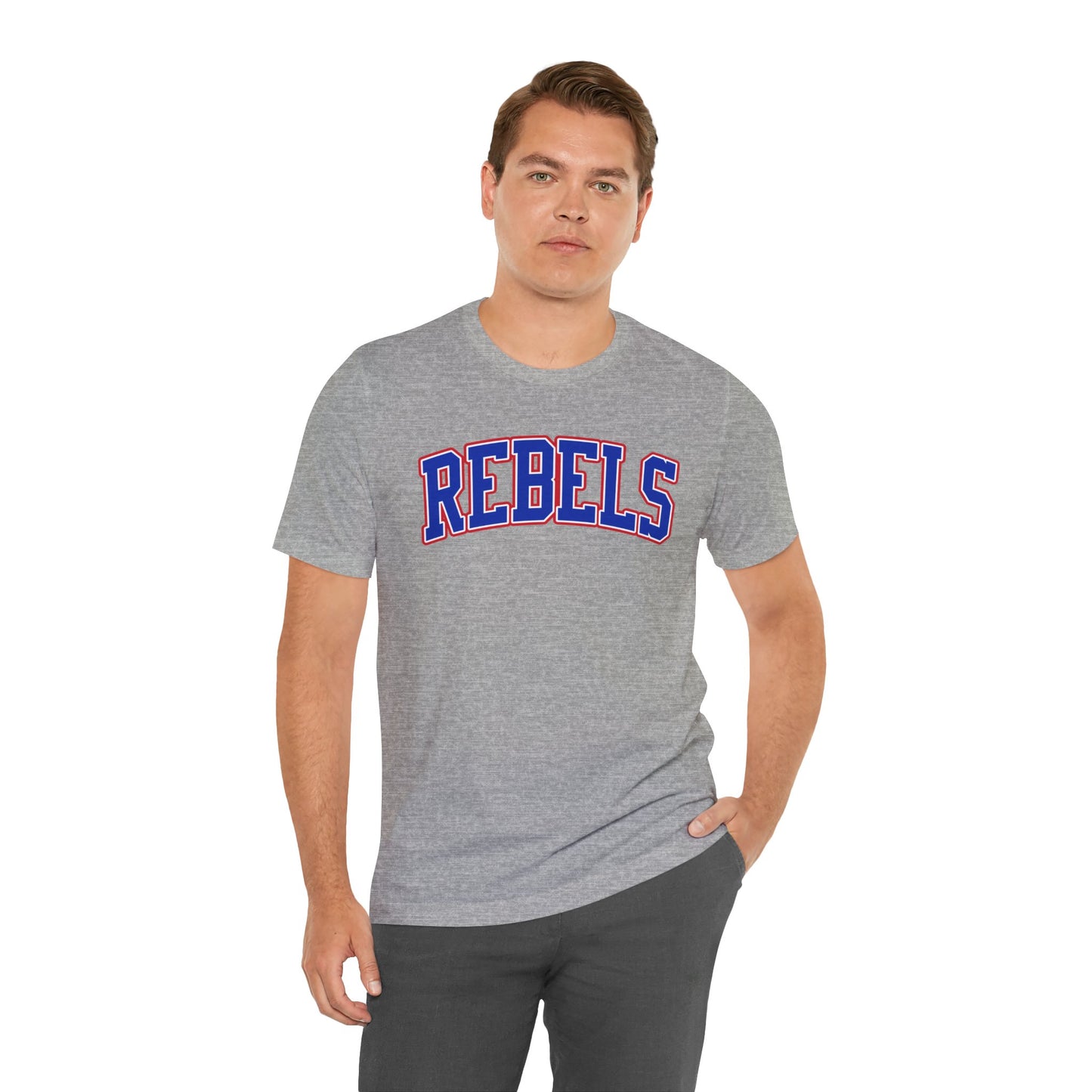 Rebels Collegiate T-Shirt — Red White Blue Team Tee