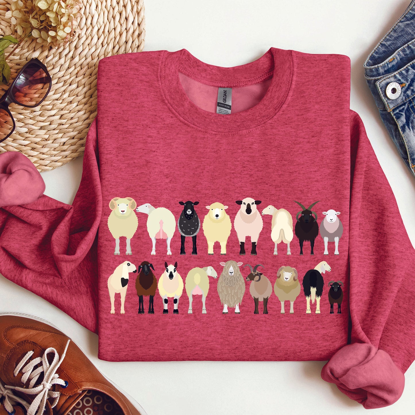 Sheep Breeds Farm Animal Lover Sweatshirt