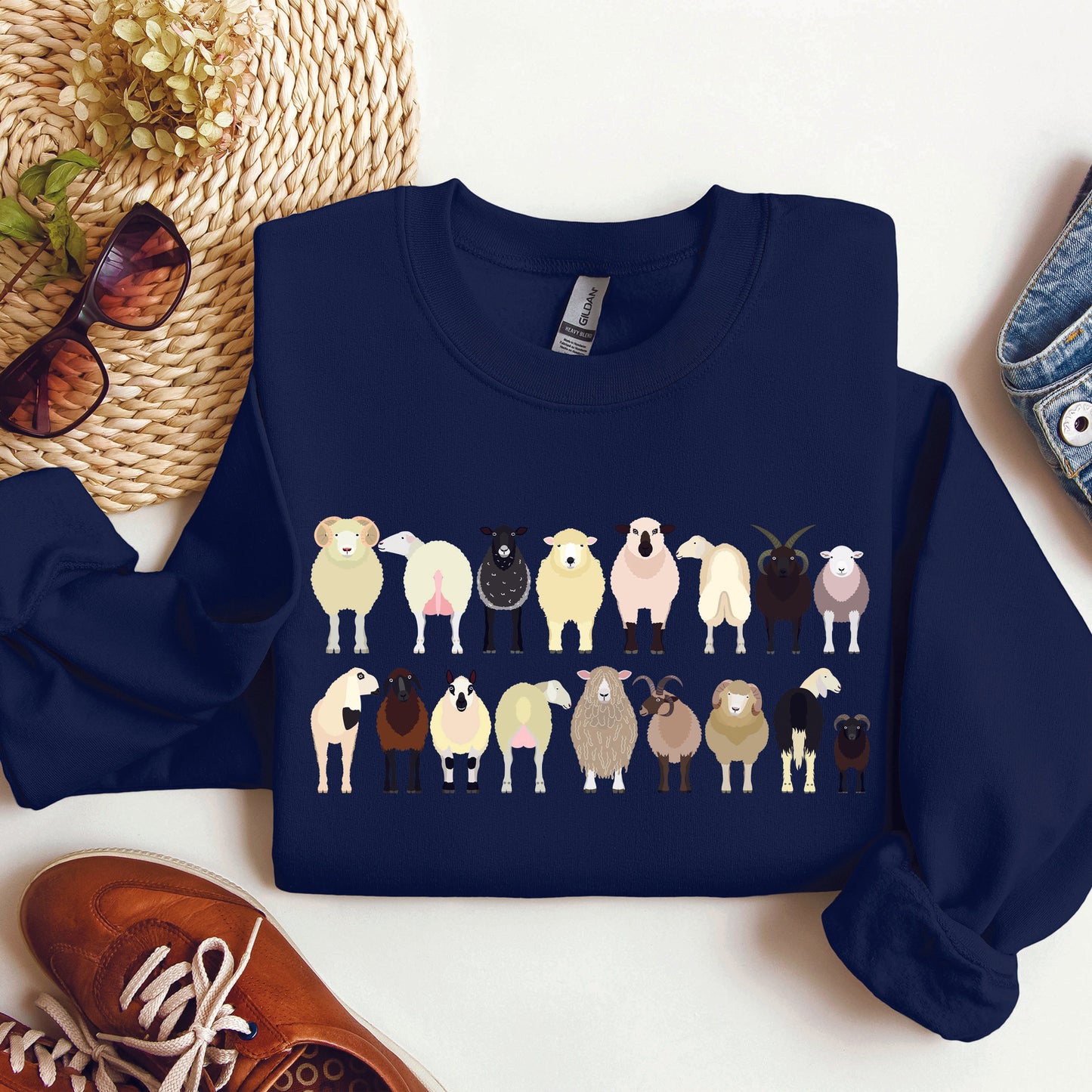 Sheep Breeds Farm Animal Lover Sweatshirt